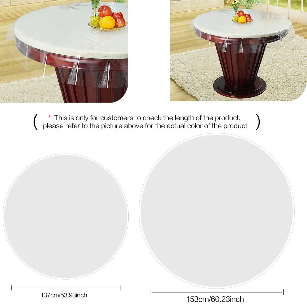 Transparent Square Round Tablecloth PVC Waterproof and Oil-proof Table Clothes Soft Glass Dinner Table Protector Home Table Mat