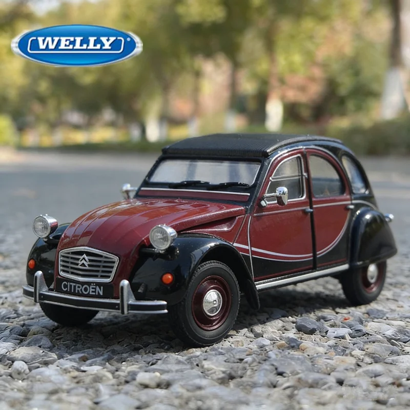 

WELLY 1:24 Citroen 2CV 6 Charleston Alloy Sports Car Model Diecasts Metal Classic Retro Vehicles Model Simulation Kids Toys Gift