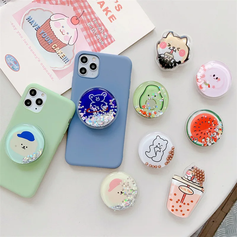 الكرتون الرمال المتحركة كعكة وسادة هوائية الهاتف جبل الخلفي ملصق قابل للسحب الضروري كسول حامل سطح المكتب لمشاهدة الدراما المضادة للانزلاق