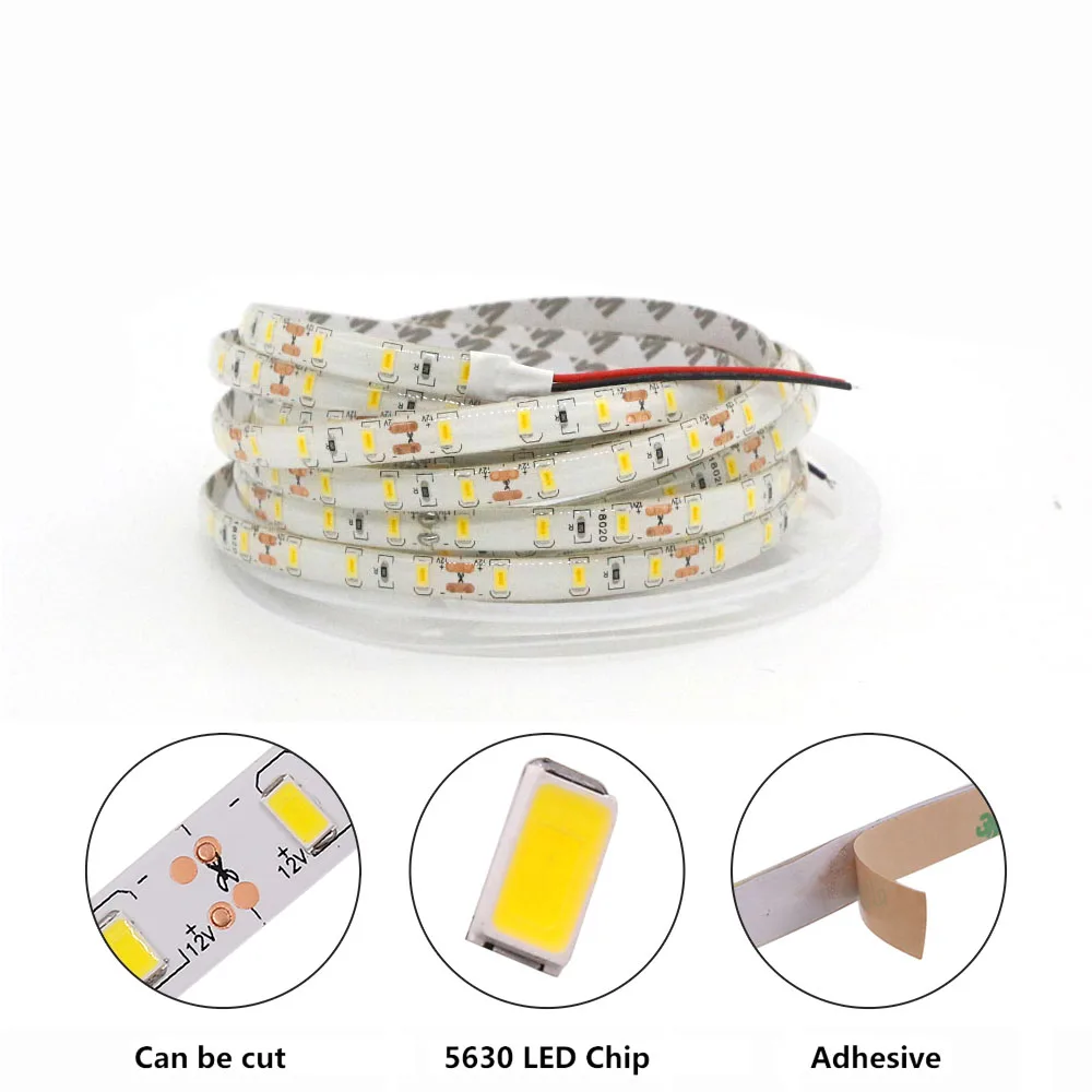 Led Strip Light 5630 5730 120leds/m 12V 16.5ft 5M Warm 3000K 6500K Cold White Nature White 4000K Flexible Tape Cabinet Light