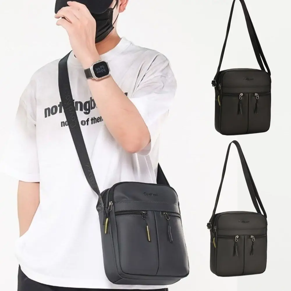 

Single Shoulder Men Shoulder Bag Large Capacity Multi-Pockets Business Messenger Bag Multi-functional Square