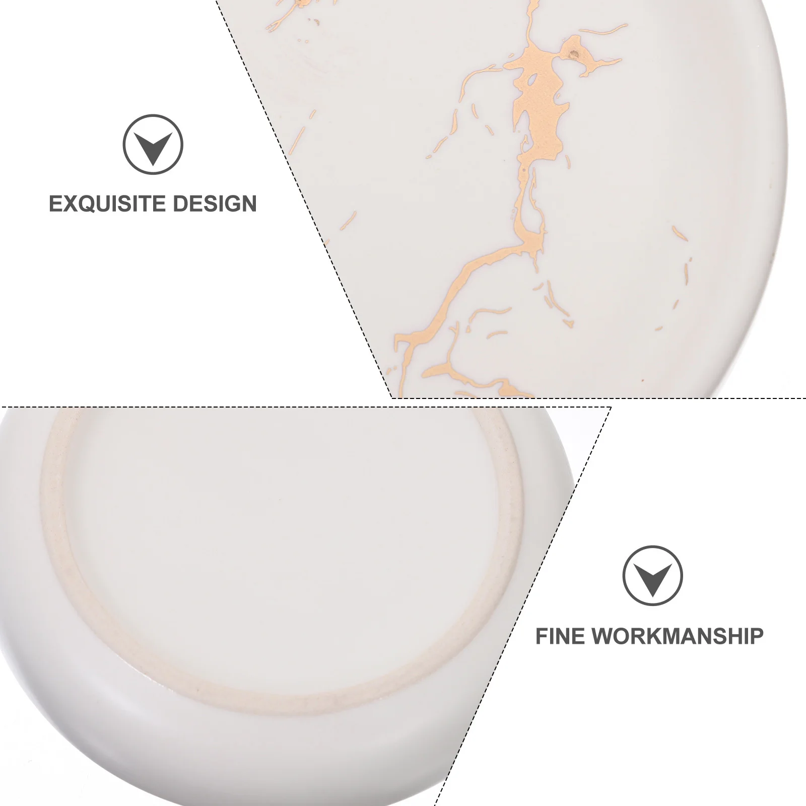 

Nordic Style Marble Ceramic Soap Dish Bathroom Shower Tray Hand Soap Holder Organizer for Kitchen Sink and Mouthwash Cup