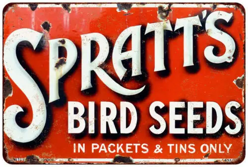 Spratt's Bird Seeds Vintage Look Reproduction METAL SIGN 8 x 12