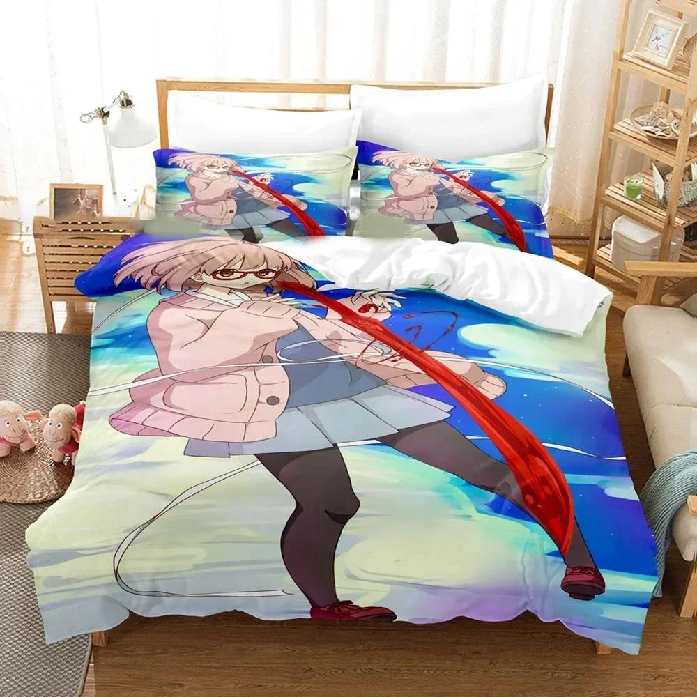 

Anime Beyond the Boundary Mirai Kuriyama 3D NEW Duvet Cover Pillowcase Bedding Set Adult Boy Girl Bedroom Single Double Large
