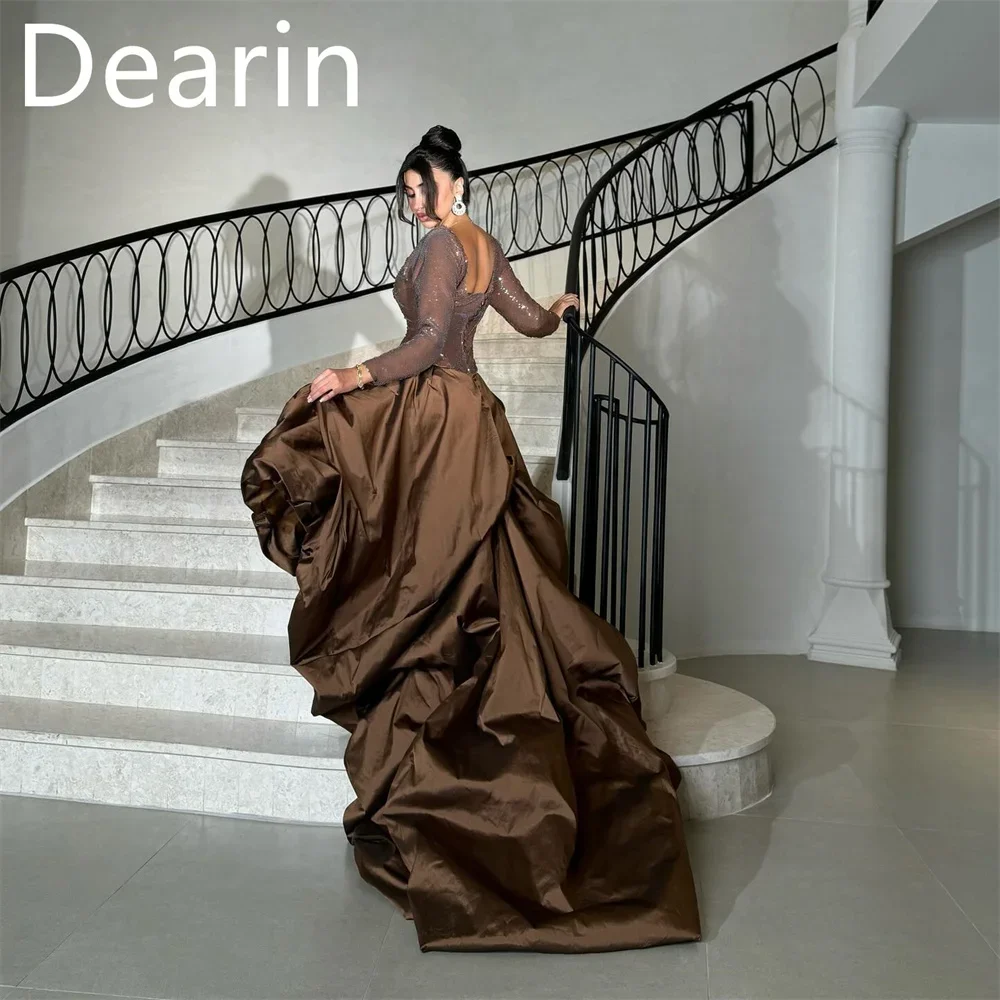 

Formal Dress Prom Evening Gown Dearin Scoop Neckline A-line Hi-Lo Length Skirts Sequin Bespoke Occasion Dresses Women