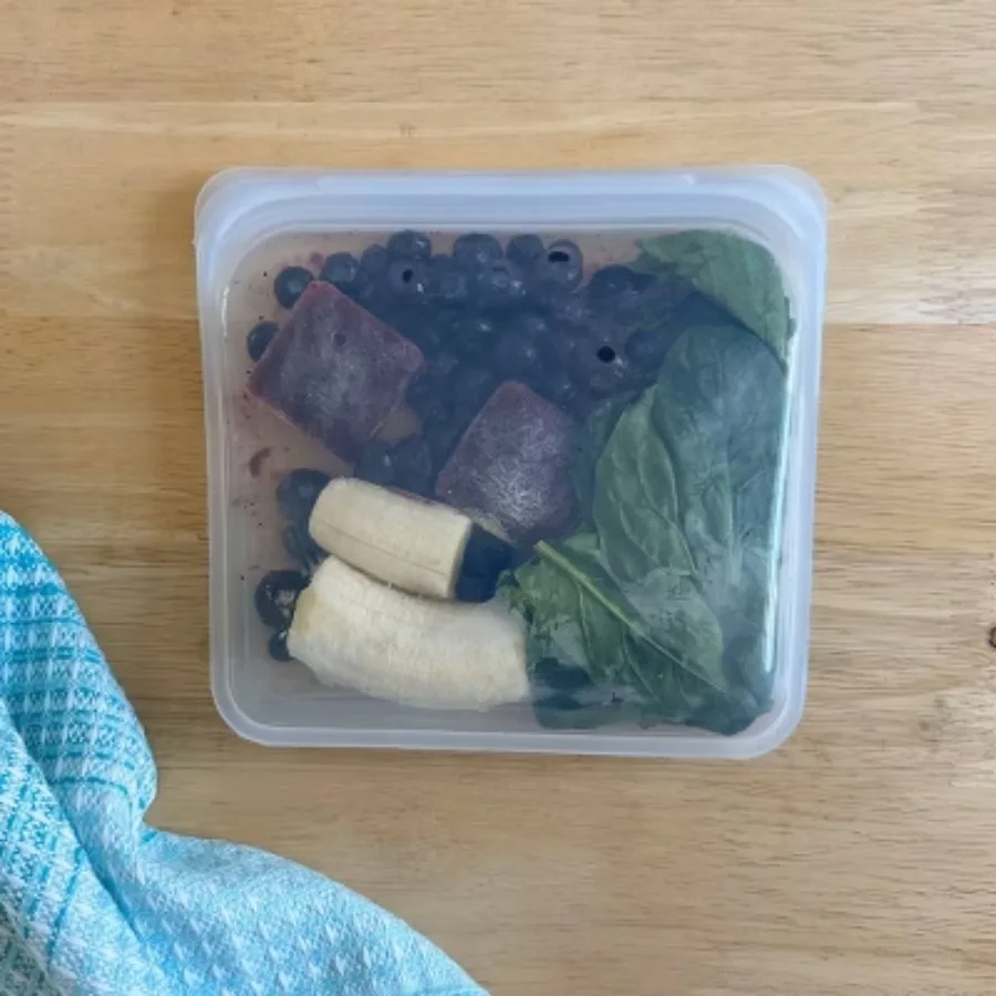 Premium Silicone Reusable Sandwich Bag Set - 2-Pack, 2 Clear and Lavender Sandwich Bags, Reusable