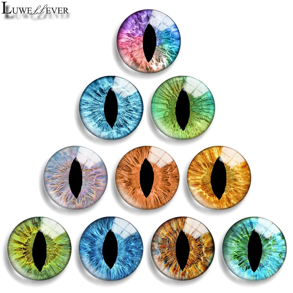 12mm 10mm 20mm 25mm 30mm 40mm 952 Human Animal Eye Mix Round Glass Cabochon Jewelry Finding 18mm Snap Button Charm Bracelet