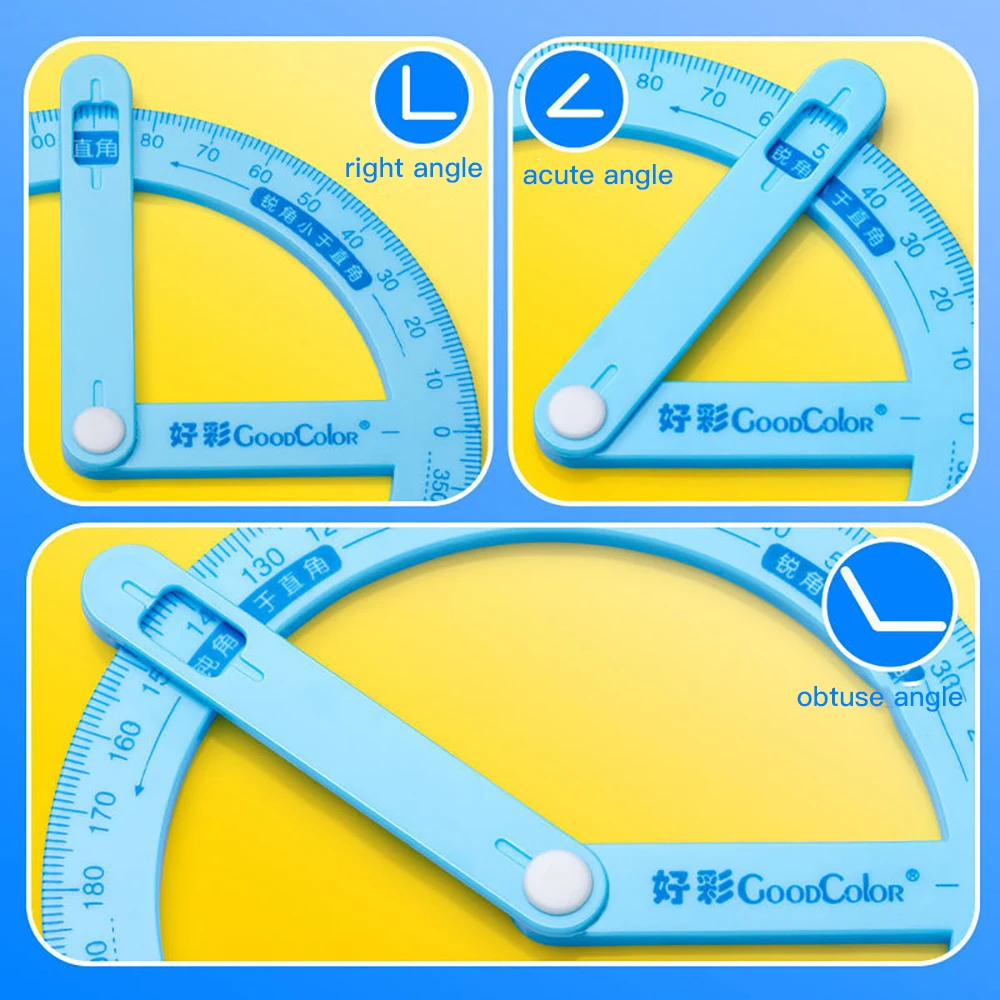 Regla transportador de puntero de 360 grados, herramienta de medición, buscador de ángulo de actividad multifuncional, ayuda de enseñanza,