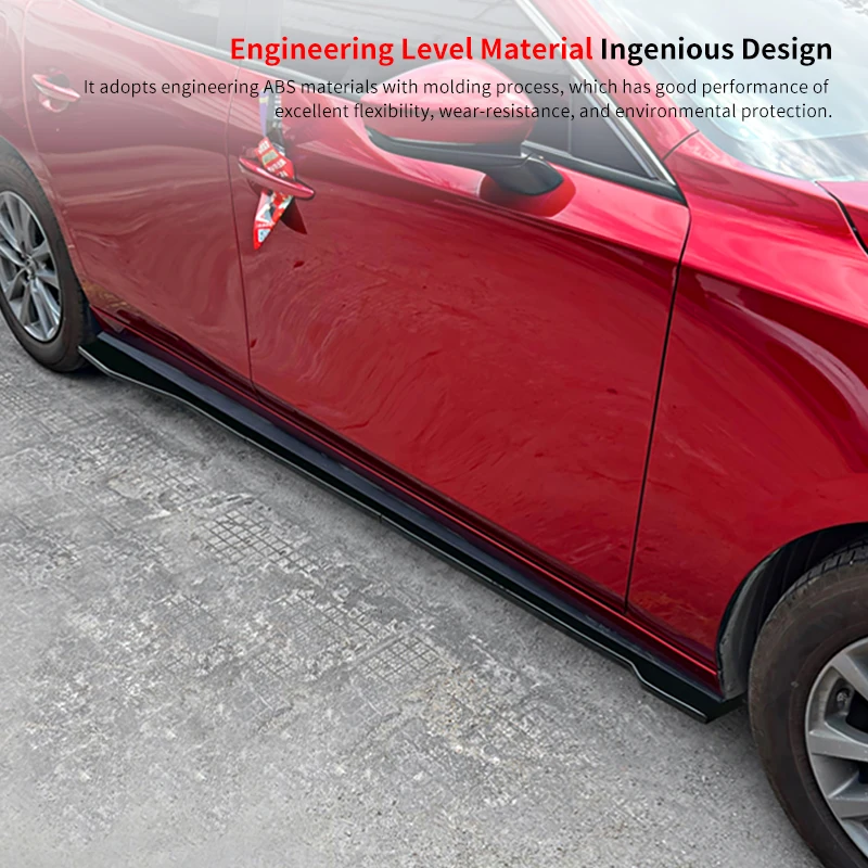 

New Adjustable Side Skirt Cover Fender Protector Body Kit Spoiler Lip Trim Car Exterior Accessories For Mazda3 Axela 2020-2023
