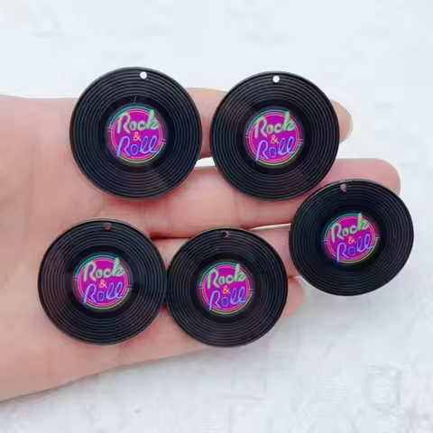 10pcs Music Acrylic Earring Charms Funny Magnetic Tape Pendant For Keychain Diy Jewelry Make