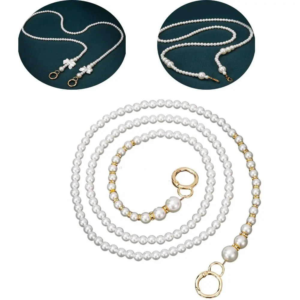 DIY Purse Pearl Strap 2024 Replacement 100-120cm Bag Pearl Chain Beaded Chain Bag Accessory Shoulder Bag