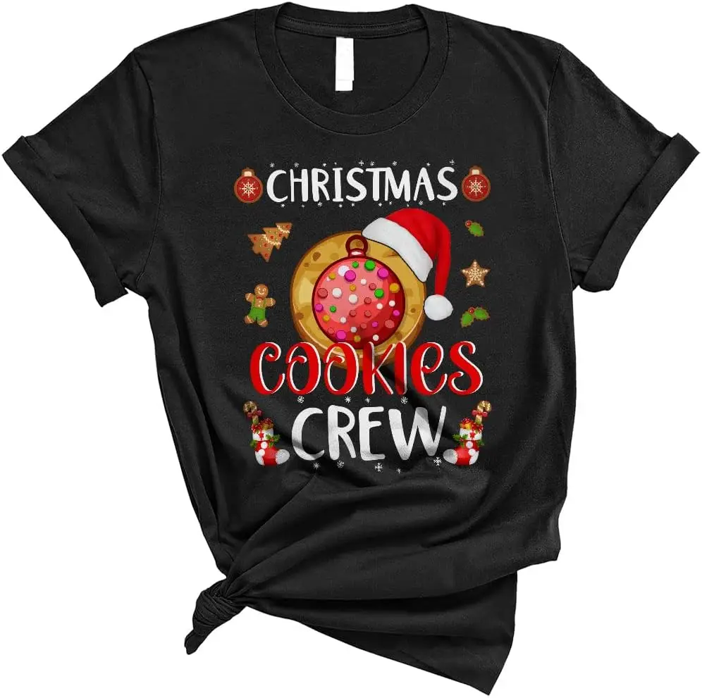 Christmas Cookies Crew Funny Christmas Santa Cookie Matching Baker Chef Family Group Unisex T-Shirt