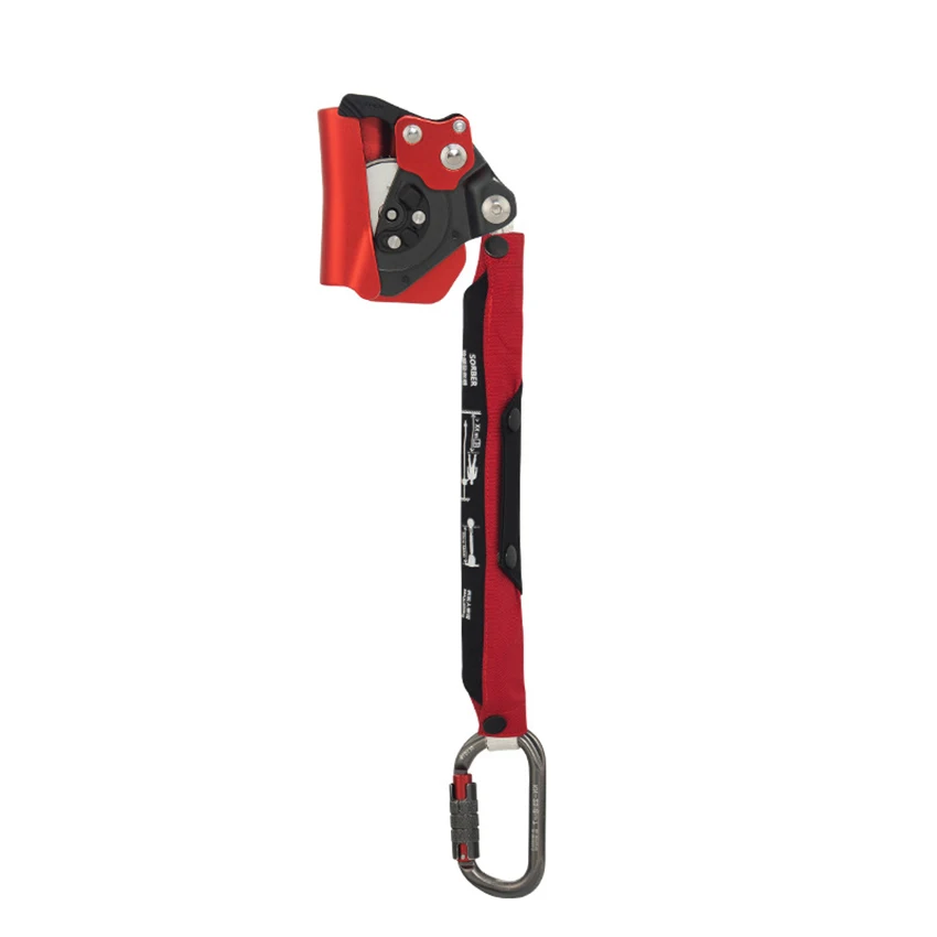 Dual Mode Adjustable Fall Arrester 150KG Rock Climbing Anti-fall Device Descender Belay with Buffer Bag and Carabiner ABS