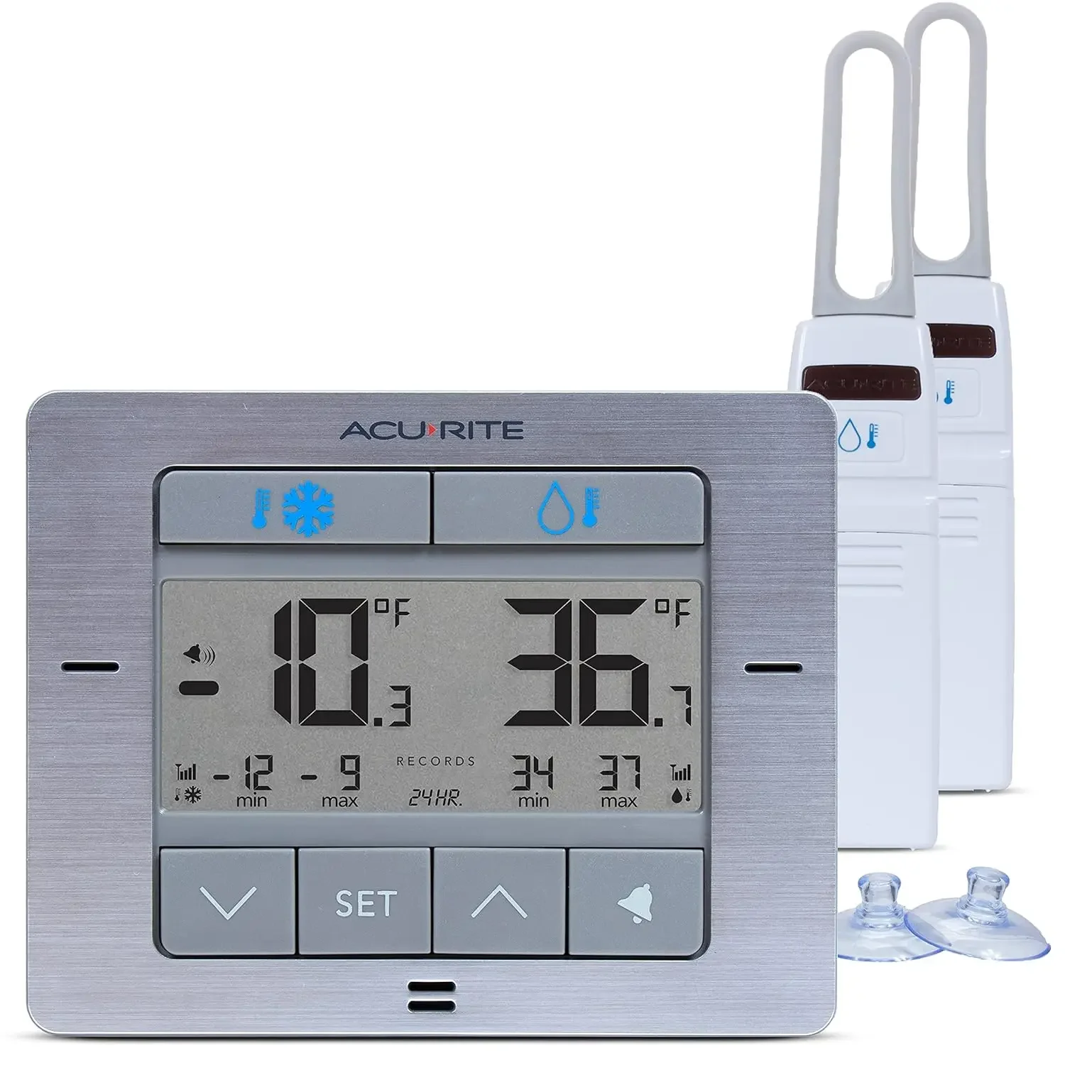 AcuRite Digital Wireless Fridge and Freezer Thermometer with Alarm, Max/Min Temperature for Home and Restaurants (00515M) 4.25