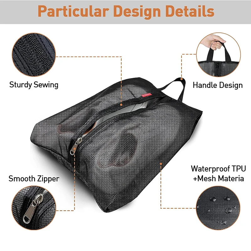 1pcs Shoe Storage Bag Portable Travel Mesh Shoe Bag Waterproof And Moisture-Proof Mesh Cloth Travel Bag