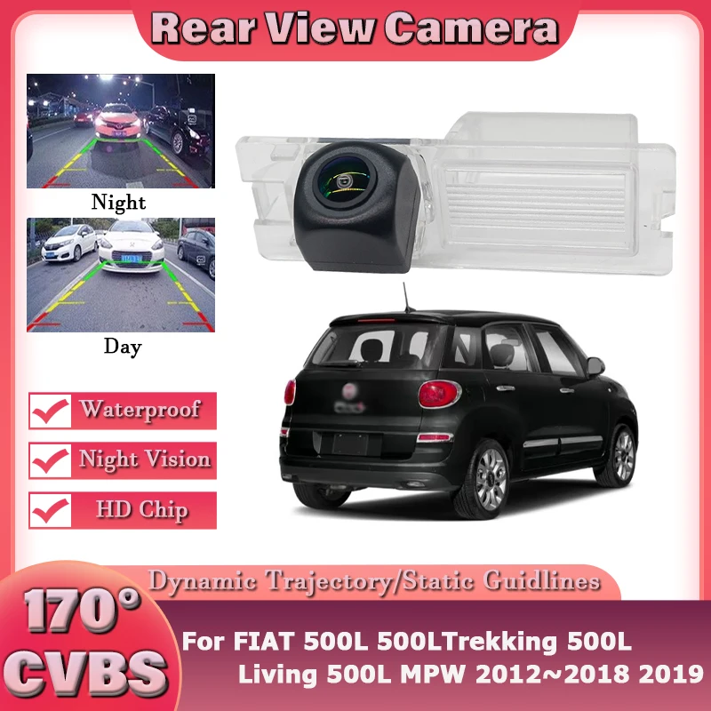 

HD CCD 1080X720 170 ° Камера заднего вида «рыбий глаз» для FIAT 500L 500LTrekking 500L Living 500L MPW 2012 ~ 2019 аксессуары для парковки автомобиля