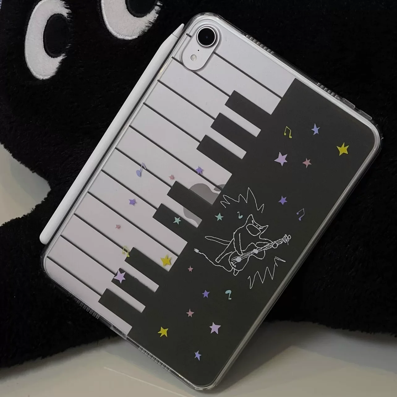 Music Cat Piano Keys Sta ins Y2K Tablet Case For iPad Pro 11 13 M2 M4 M3 10.2 5/6th 7/8/9/10/11th Mini 6 7 Air 1 2 3 4 5 6 Cover