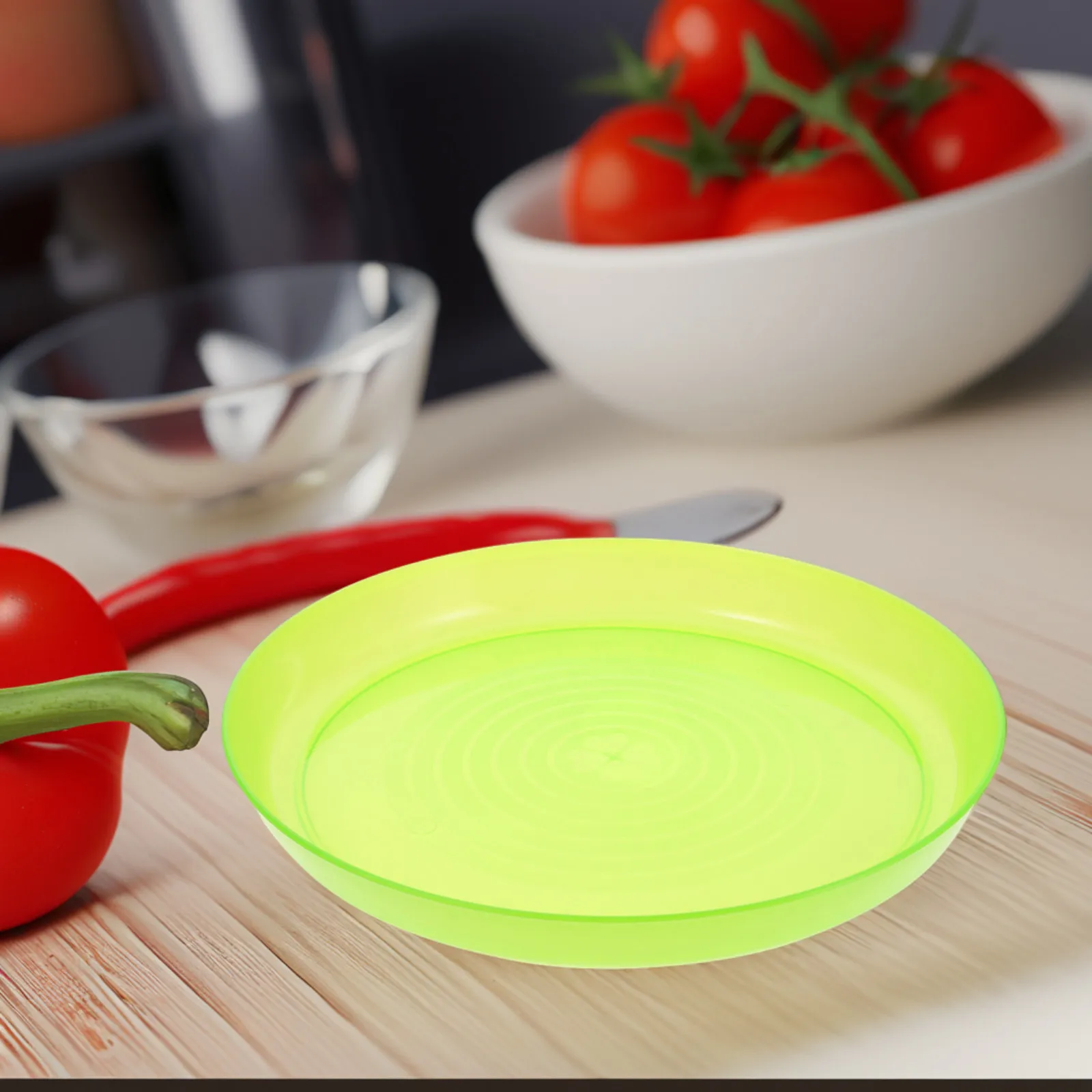Translucent Reusable Plastic Salad Plate Dinner Safe Unbreakable Lightweight for Picnics Bbqs Travel Family Dinners Parties