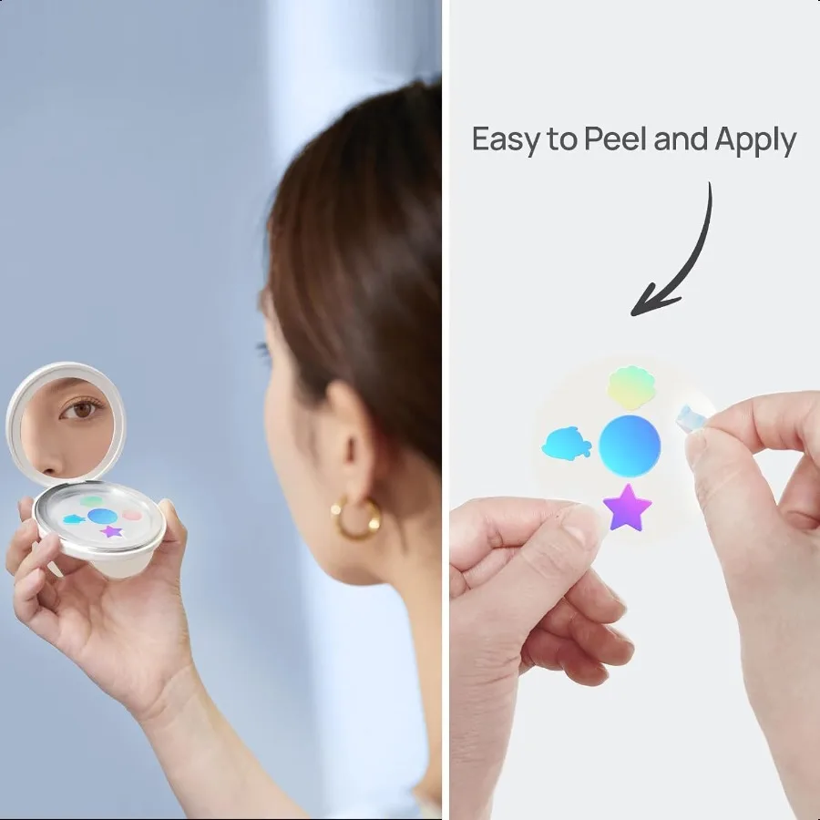 Plasterki na pryszcze do twarzy, kolorowe plasterki hydrokoloidowe na trądzik z kwasem salicylowym, olejkiem z drzewa herbacianego i centella, 3 rozmiary, 5 uroczych kształtów, do twarzy.