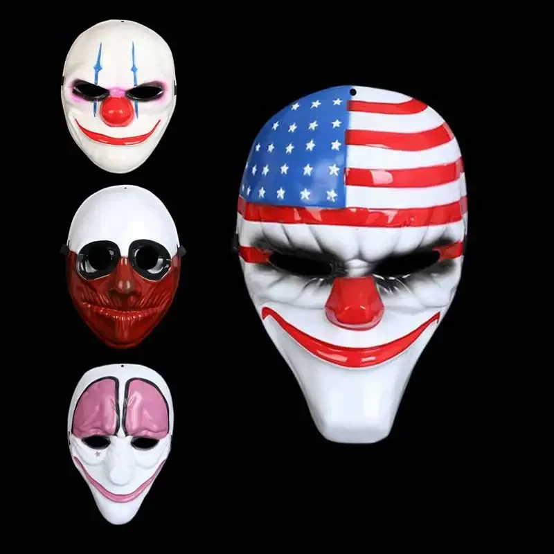 Spel Pay Day 2 Clown Maskers Vreselijke Maskerade Party Clown Masker Halloween Party Cadeau Volwassen Kids Film Thema Masker Cosplay Kostuum