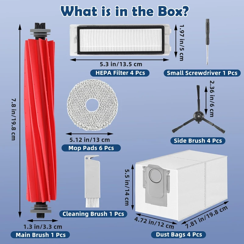 Accessories For Roborock Q Revo Pro, Q Revo Maxv, Q Revo S Vacuum Cleaner Main Brush HEPA Filters Dust Bags Wipes