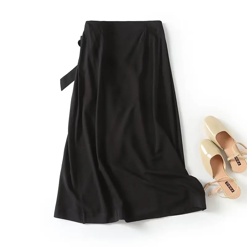 

Jenny&Dave British Fashion Belt Black Skirts Womens New Ladies Elegant High Waist Midi Skirt