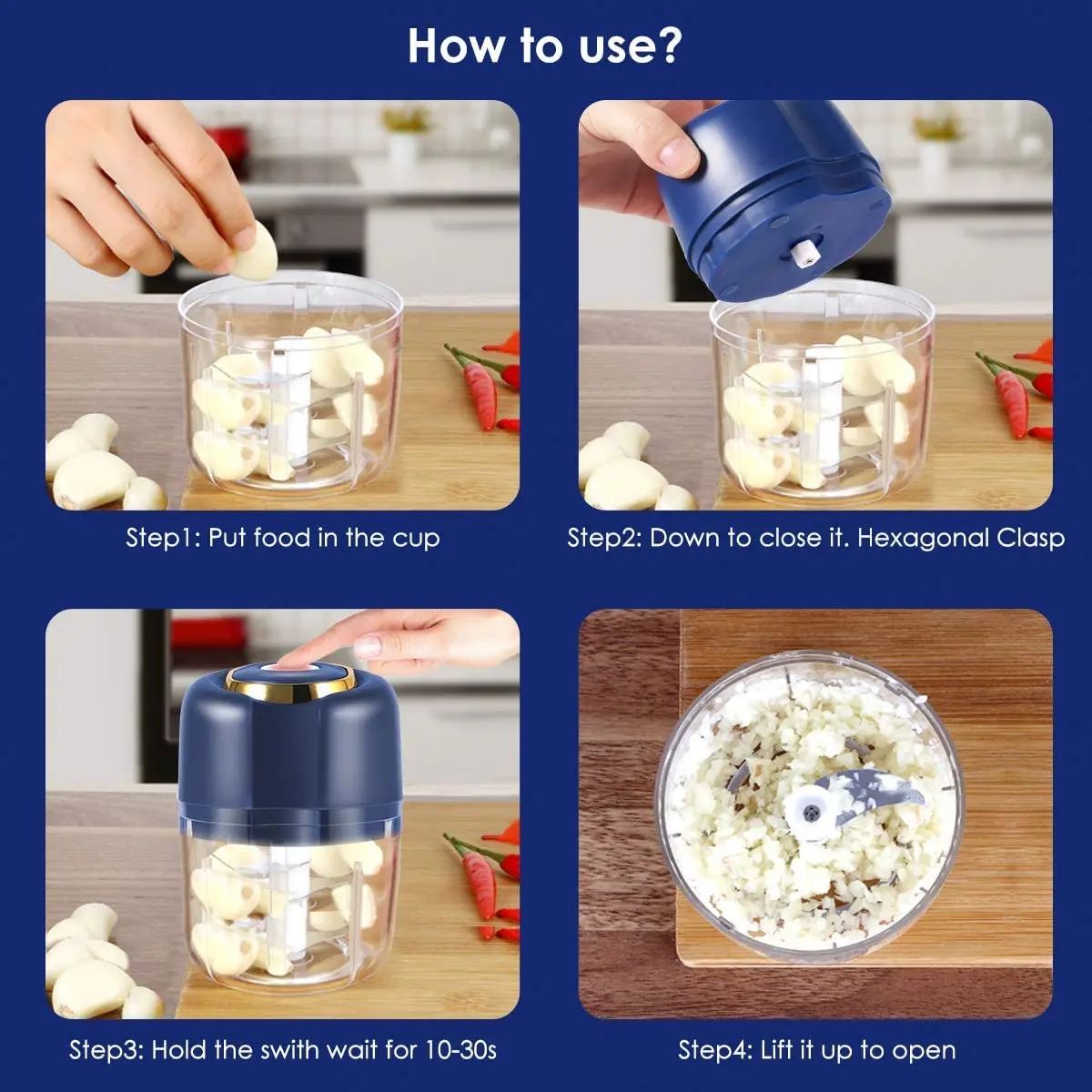 الكهربائية الثوم المروحية الصغيرة ، أداة تقطيع الخضروات منتج أغذية لاسلكية ، المحمولة أداة تقطيع الطعام الصغيرة ، قابلة للشحن الثوم المفرمة