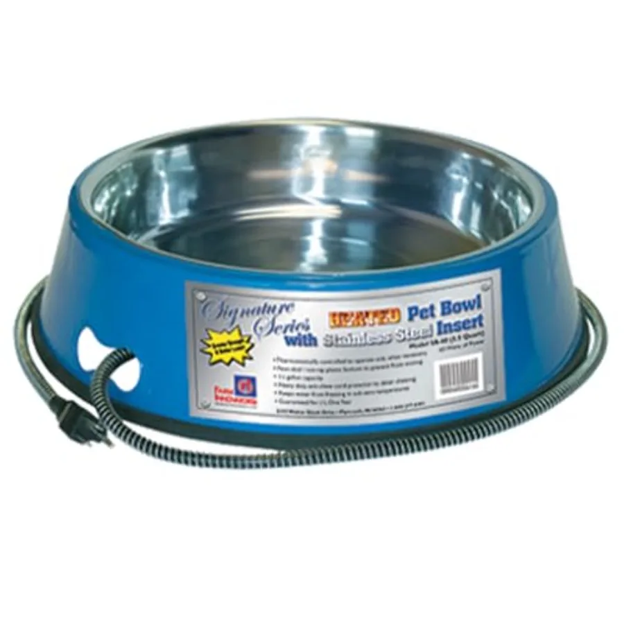 

Heated Pet Water Bowl for outdoor use, stainless steel, black, 60W frost-proof heating to prevent freezing in winter