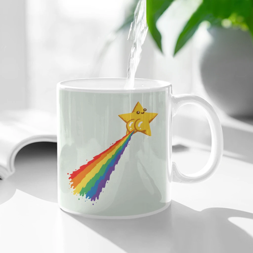 

Rainbow Star Butt Ceramic Cup Coffee Oatmeal Breakfast Cup Creative Personality Mug