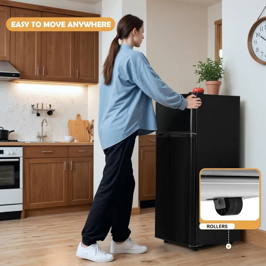 ثلاجة صغيرة 4.5 قدم مكعب مع ثلاجة صغيرة بفريزر مع بابين للمطبخ والمكتب وغرفة النوم ثلاجة صغيرة مع ضبط #2