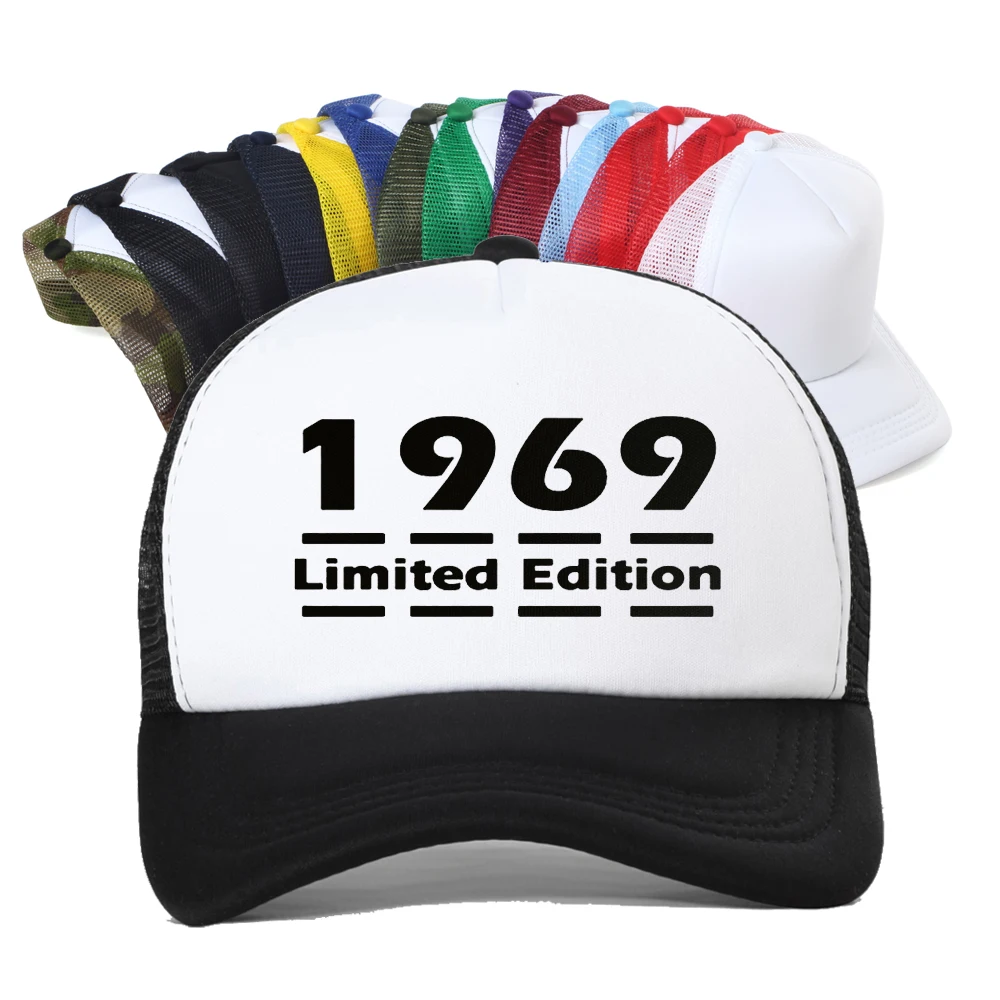 Limited Edition 1969 Men Baseball Cap 13 Colours 50th Birthday Gift Dad Hat Summer Mesh Breathable Trucker Hat Casquette