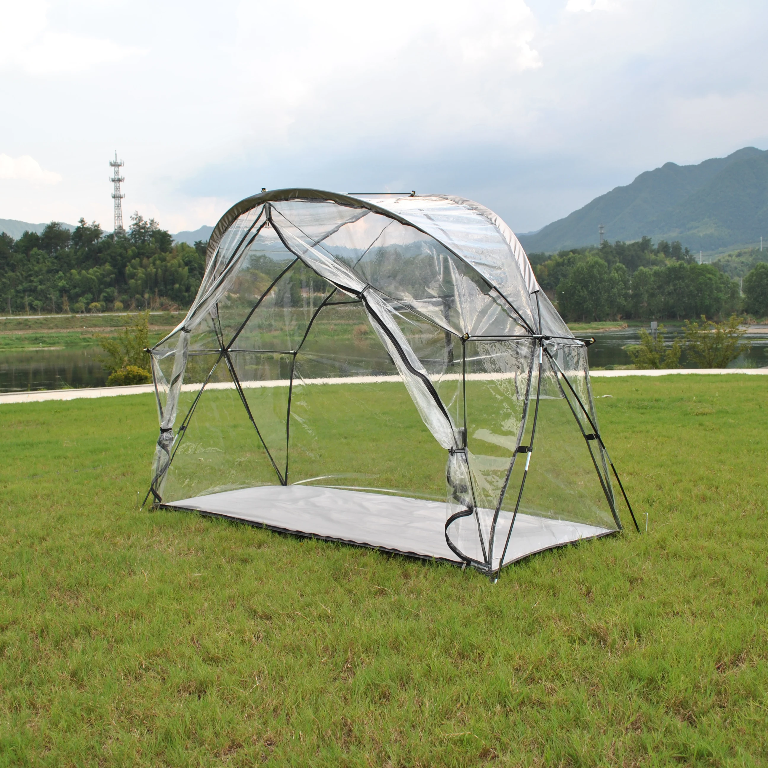 Transparent PVC,Cot Tent Solo Tent for Camping Cot bed tent, Waterproof Warm keep Tent.1 Person tent Not Include Camping Cot