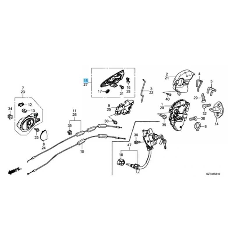 Outside Door Handle Assembly With Key Hole & No Key Hole For Honda CR-Z ZF1 ZF2  2011-2015 72141-SZT-003ZE RH 72181-SZT-G01ZC LH