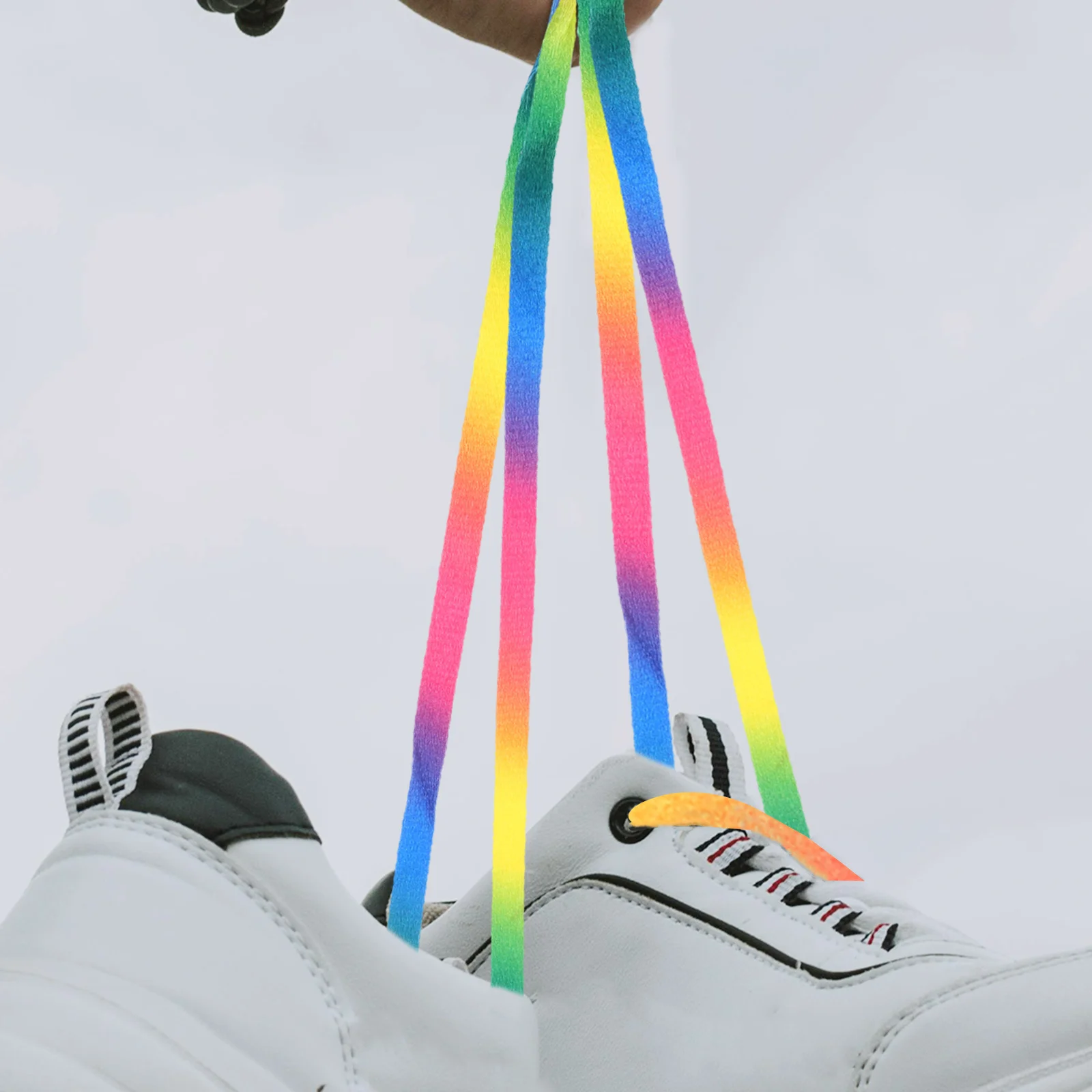 

10Pairs Rainbow Shoe Laces 100Cm Fashion Flat Shoestrings Vibrant Gradient Design for Sneakers Athletic Shoes Daily Wear DIY