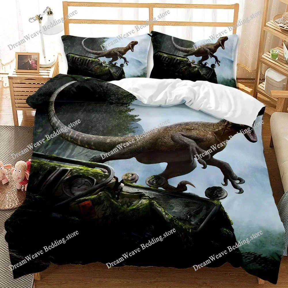 Jurassic Dinosaur Bedding Set Single Twin Full Queen King Size Bed Set Aldult Kid Bedroom Duvetcover Sets bed sheet set 2025592F
