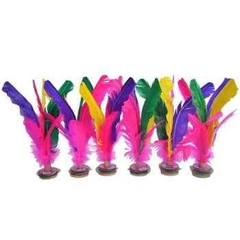 6Pcs Chinese Jianzi Feathers Kicking Shuttlecock Foot Exercise Outdoor Game for Kids Spring Outdoor Indoor Sports Childrens Toys