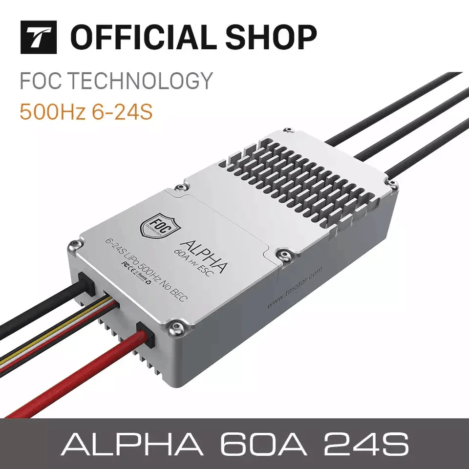 

T-motor ALPHA 60A 24S FOC ESC Electronic Speed Control For Multirotor U12II KV60 U13II KV65 Brushless Motor