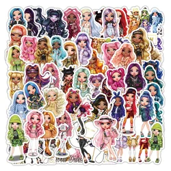 50Pcs Cartoon Rainbow Doll Stickers Decals for Laptop Luggage Guitar Skateboard Car Stickers Kids Toy