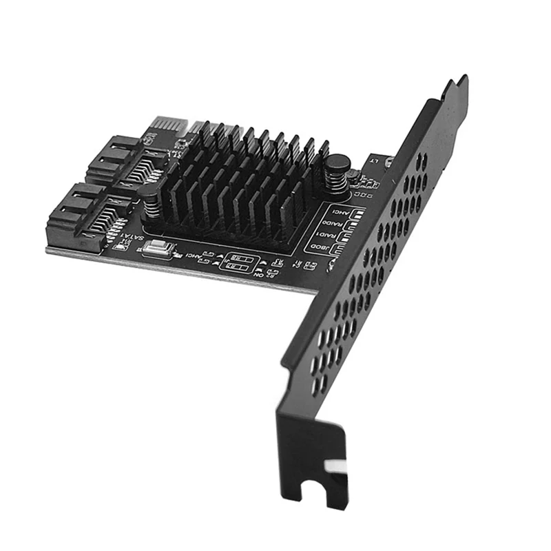 

Well Made-1 PCS Desktop PCI-E To SATA3.0 Expansion Card Black Copper 6G Adapter Array Card RAID0/1/SPAN