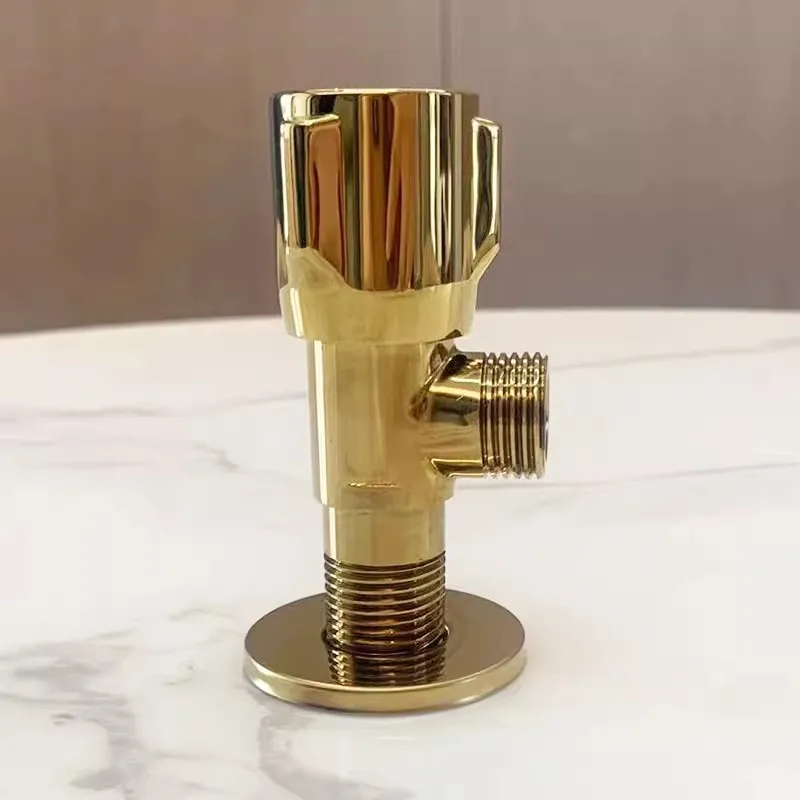 

Золотой угловой клапан, латунный настенный угловой клапан для унитаза, универсальный стопорный хромированный треугольный клапан для воды для крана и унитаза