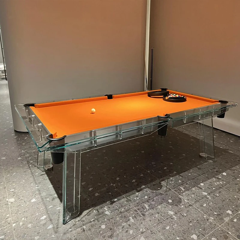 Factory Direct Luxury Modern Designer 8ft Snooker Billiard Glass Table Customized Durable Slate Glass Pool Table for Home 9 Ball