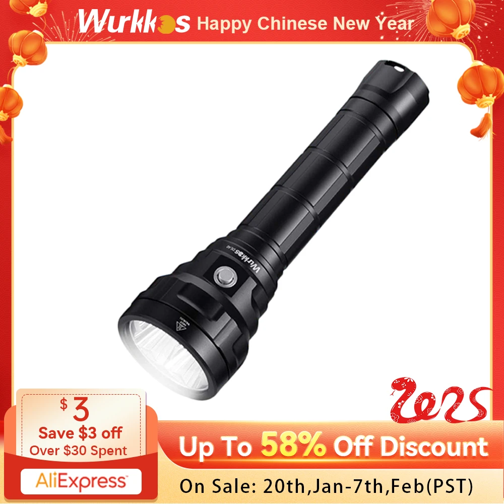 Wurkkos DL40 Diving Flashlight Bright 5000lm Dive light with 4*LH351D 90CRI 26650 IPX-8 Waterproof Underwater Torch Light 5000K