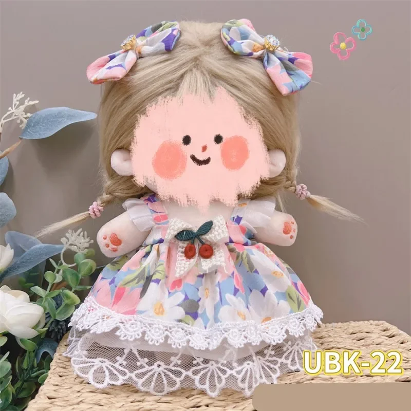 20CM Cotton Doll\'s Clothing Skirt and Headwear DIY Girl\'s Toys Filled Doll Dress Up Suit Accessories