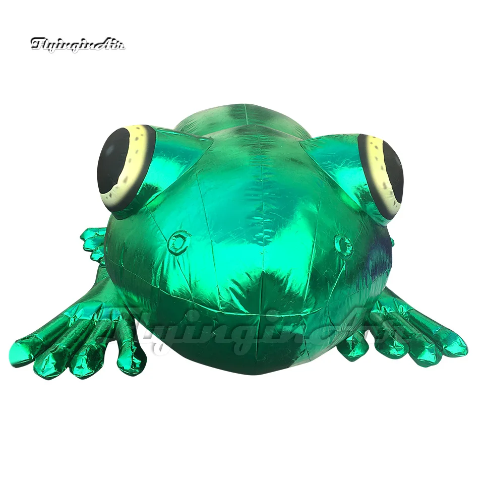 

Simulated Green Inflatable Frog Balloon Airblown Animal Stone Sculpture For Art Festival