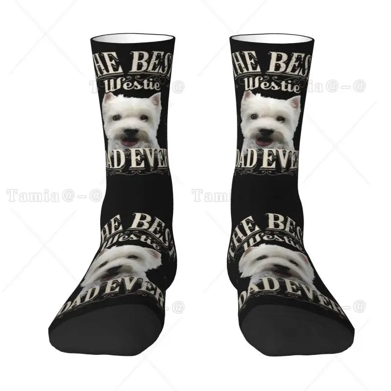 Fashion Printing Best Westie Socks for Men Women Stretch Summer Autumn Winter West Highland White Terrier Dog Crew Socks