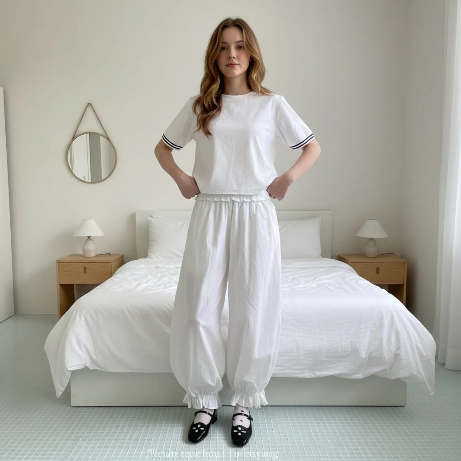 

Лето-осенние брюки с принтом в горошек для женщин, повседневные свободные брюки с эластичной резинкой на талии