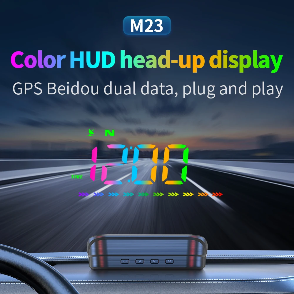 KINLANAO Car HUD M23 GPS Head Up Display Overspeed Warning System Speedometer Projector Windshield Auto Electronic Alarm System