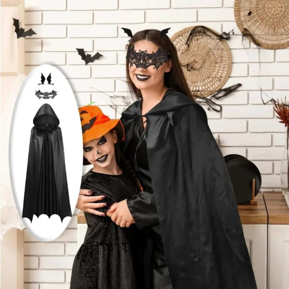 

Face Shield Women's Ghost Cloak Hairpin Stage Performance Halloween Cosplay Costume Loose Party Props Halloween Cloak with Hat