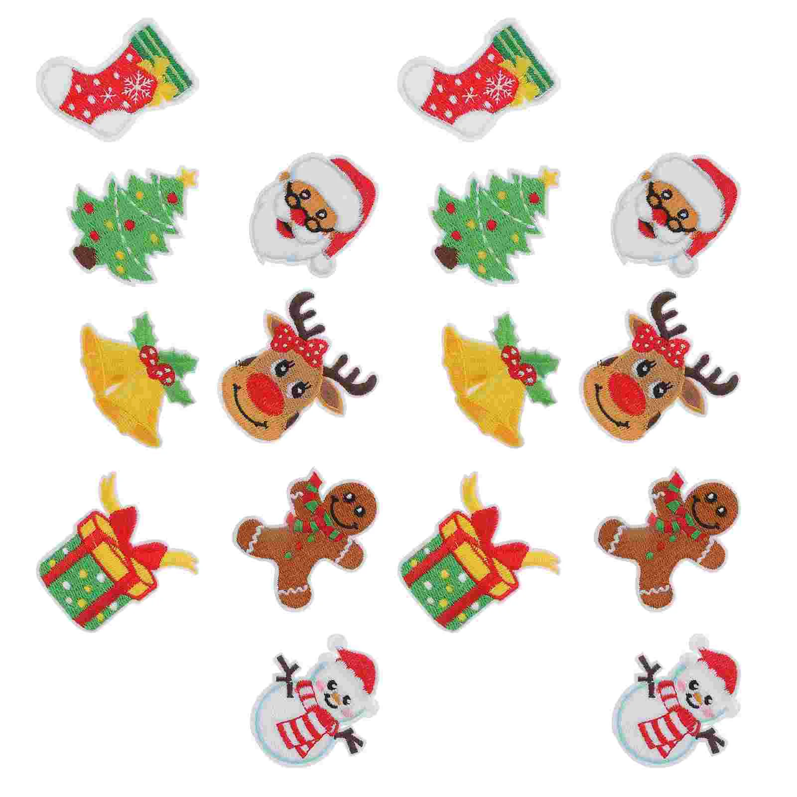 

16 Pcs Christmas Stickers DIY Patch Clothing Accessories Garment Decorative Patches Wild Bag Ornaments Sewing Xmas Clothes