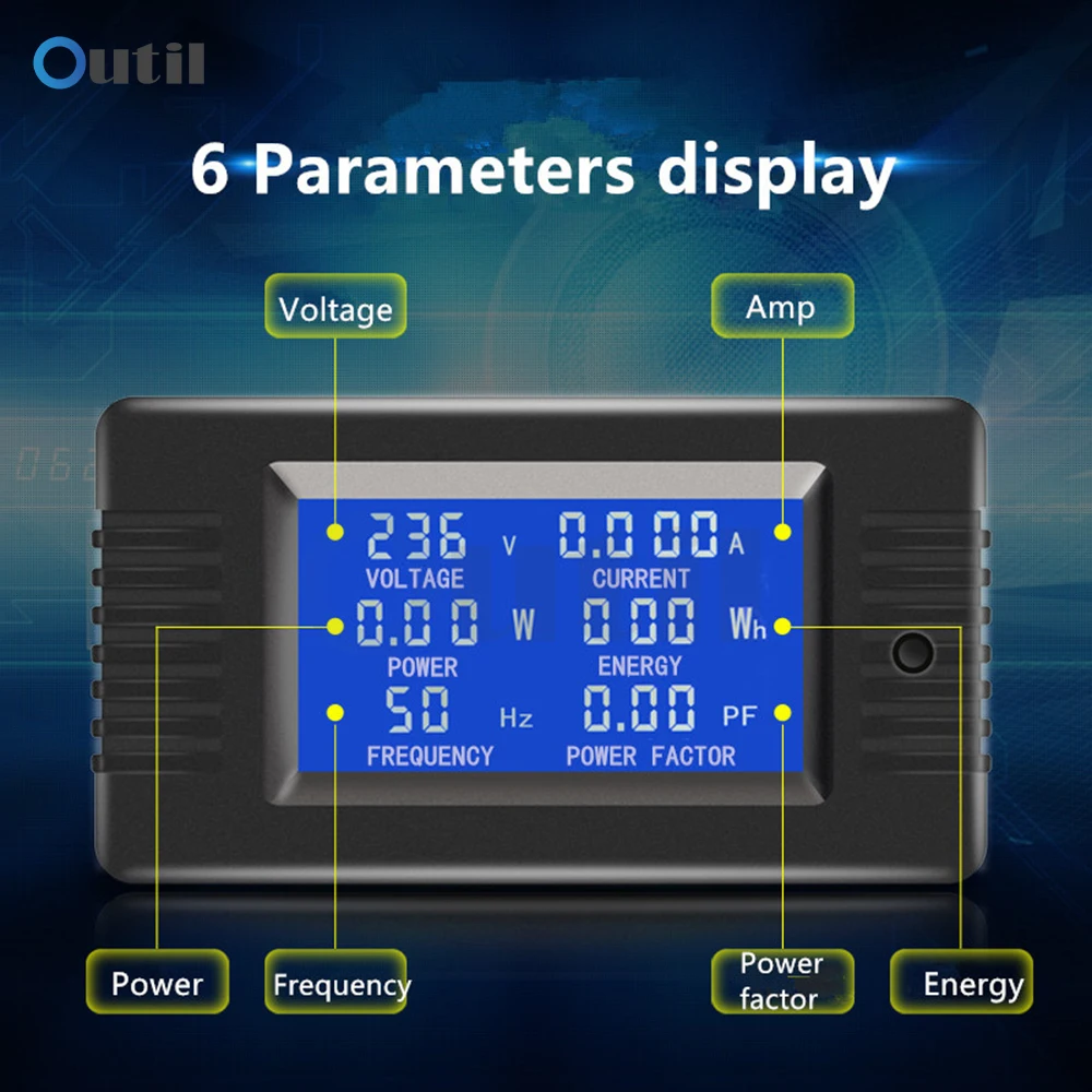 

AC Multifunction Digital Power Tester Voltage Current Power Meter Frequency Energy Meter Transformer CT AC 80~260V 32A/63A